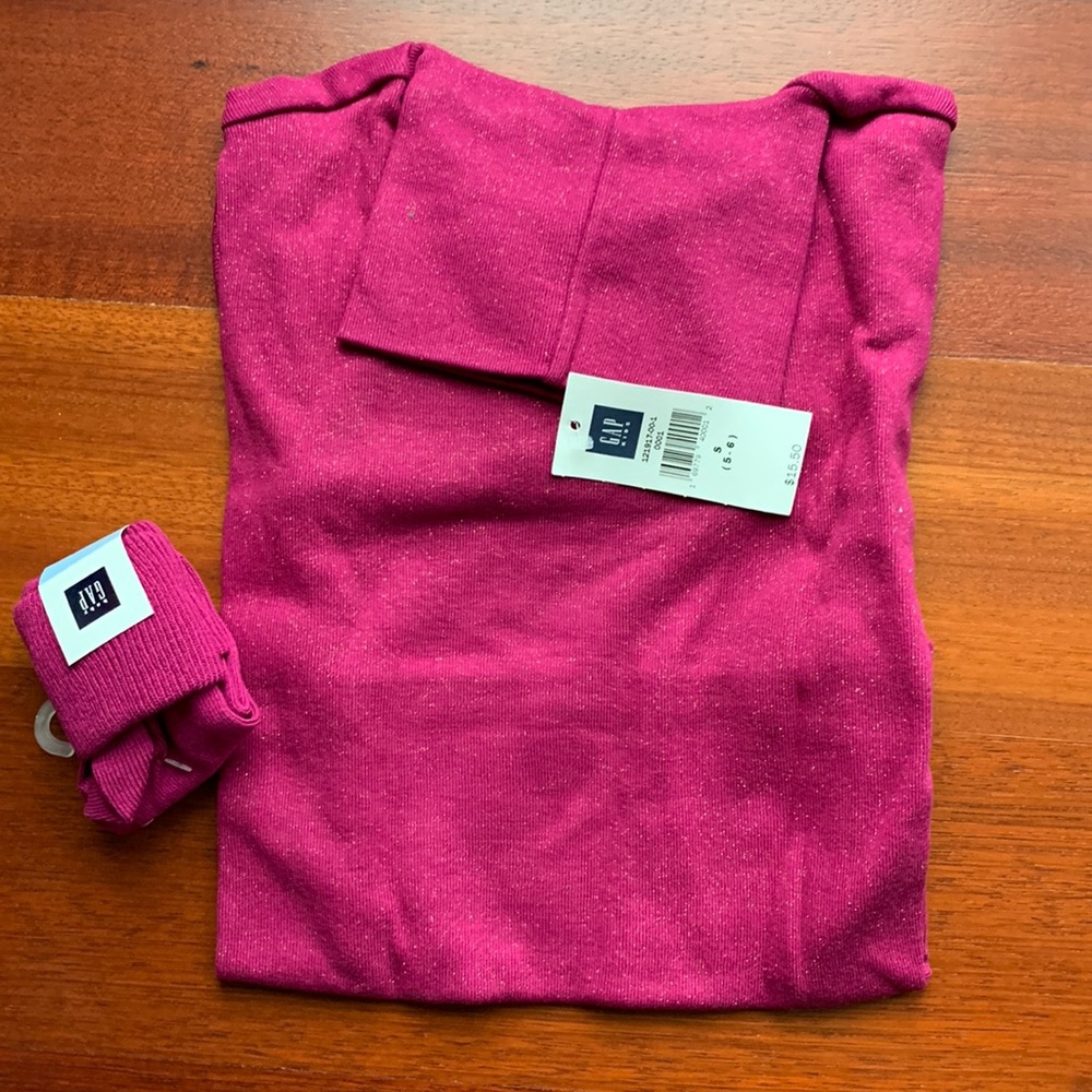 🌺 NWT GAP T-Neck & Socks Sz 5-6